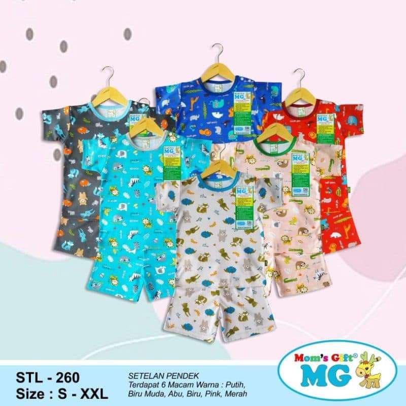 Setelan Baju Pendek Bayi/Anak Mom's Gift kancing pundak premium - SNI