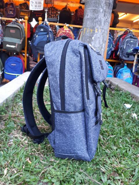 Tas Ransel Hitam Kanvas Pria Wanita Tas Punggung Sekolah Pelajar Perguruan Tinggi untuk Remaja Ransel Kasual Mochila Ransel Harian Travel
