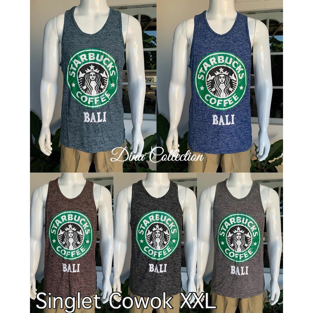 Baju singlet serat Starbuck bali kaos oblong