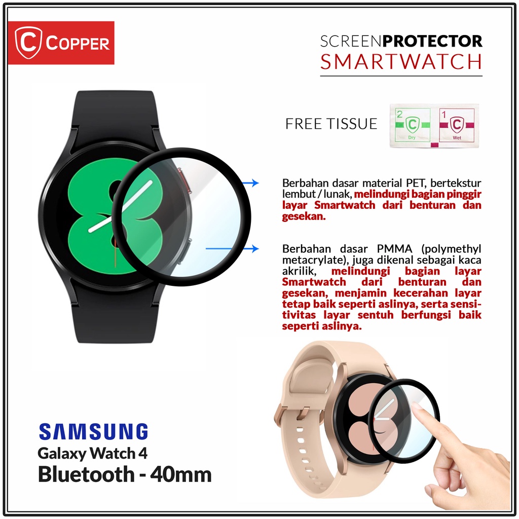 Samsung Galaxy Watch 4 Bluetooth 40mm - COPPER Polymer Nano PMMA