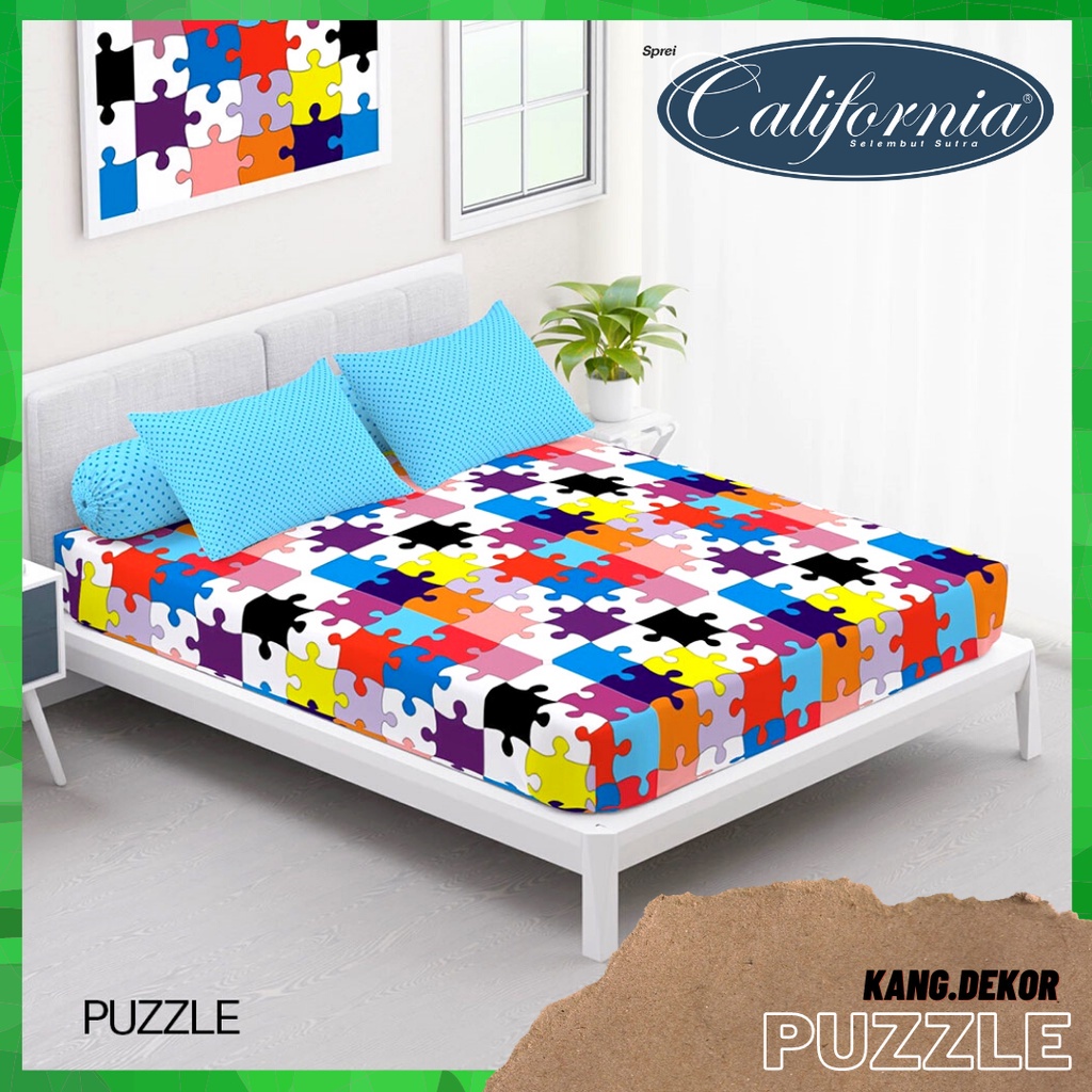 SPREI CALIFORNIA MOTIF PUZZLE QUEEN KING SINGLE SIZE 160X200 180X200 120X200 SPREI NO 1 2 3 MURAH SE