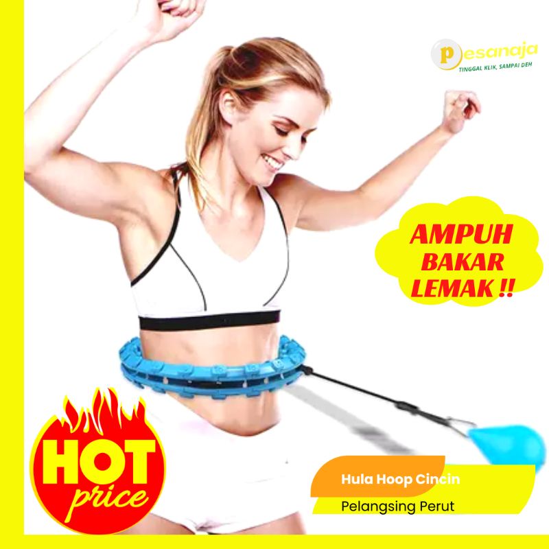 PesanAja - Alat Fitness Cincin Pelangsing Perut Tubuh Smart Hula Hoop Fitnes Anak Dewasa 24 28 Ruas 