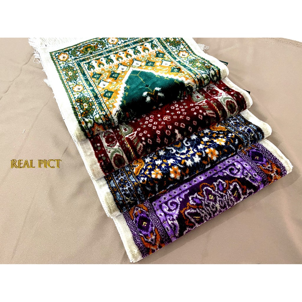 Sajadah Mini Super Premium Bahan Tebal 35x60 Sejadah Anak Perlatan Sholat Pakaian Muslim Turkey