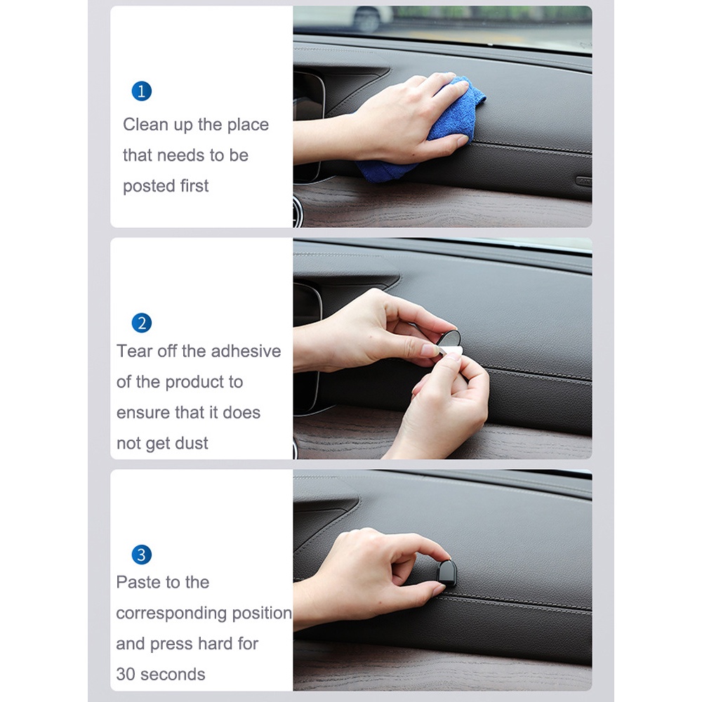 1 / 4 Pcs Gantungan Penyimpanan Kabel USB Headphone Dengan Perekat Untuk Interior Mobil