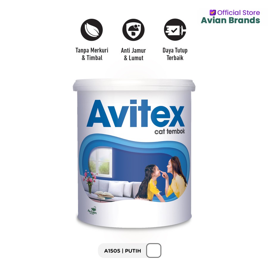 Cat Tembok AVITEX 1KG / CAT AVITEX KILOAN 1 KG PUTIH / AVITEX 1KG SW