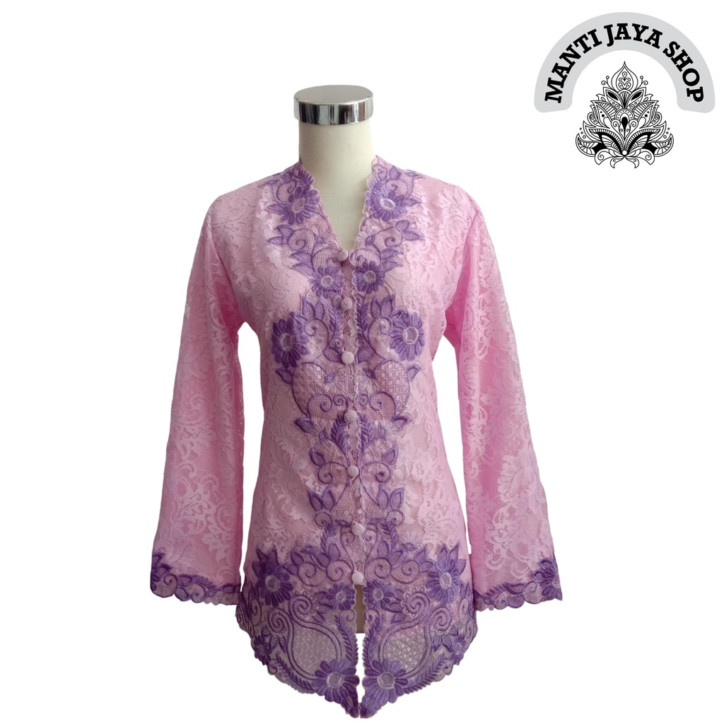 Baju Kebaya Brukat Ungu Muda Atasan Kebaya Wisuda Lengan Panjang Terbaru