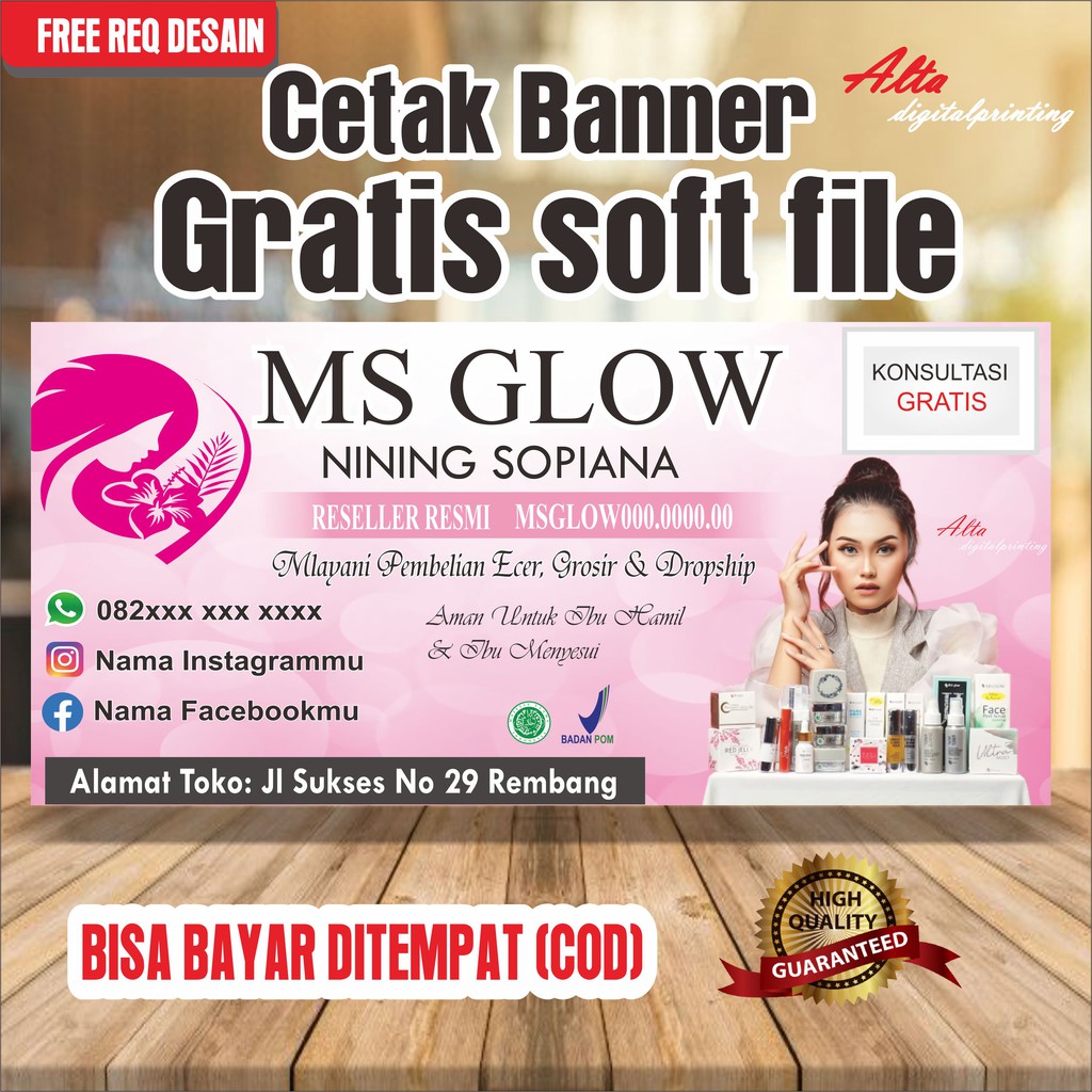 Jual Banner Spanduk Backdrop Baliho Mmt Agen Distributor Reseller Member Resmi Ms Glow Msglow 0120