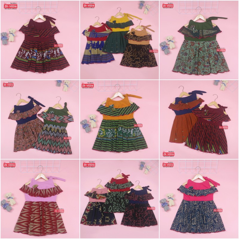 Dress Rachel uk 2-3 Tahun / Dres Model Baju Anak Perempuan Gaun Pesta Polos Motif Export Quality