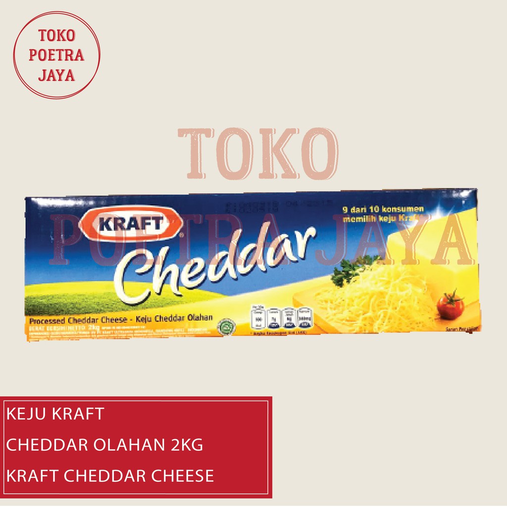 Jual KEJU KRAFT 2KG CHEDDAR OLAHAN (KRAFT CHEDDAR CHEESE) | Shopee ...