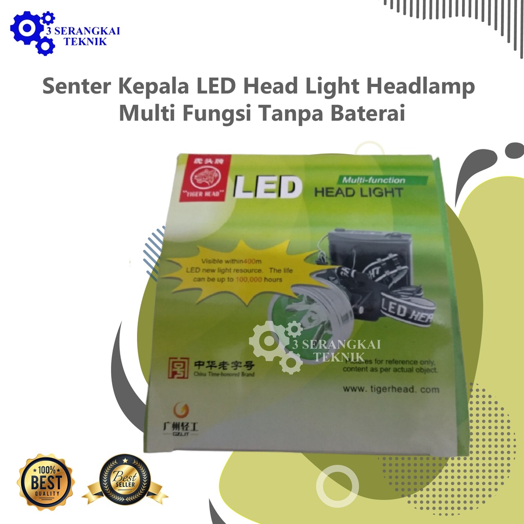 Senter Kepala LED Head Light Headlamp Multi Fungsi Tanpa Baterai