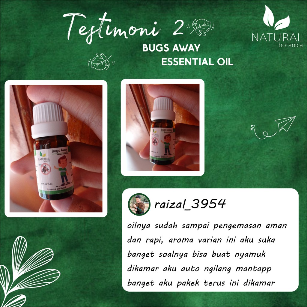 Natural Botanica Bugs Away Essential Oil Pure Minyak Esensial Atsiri Aroma Terapi Diffuser