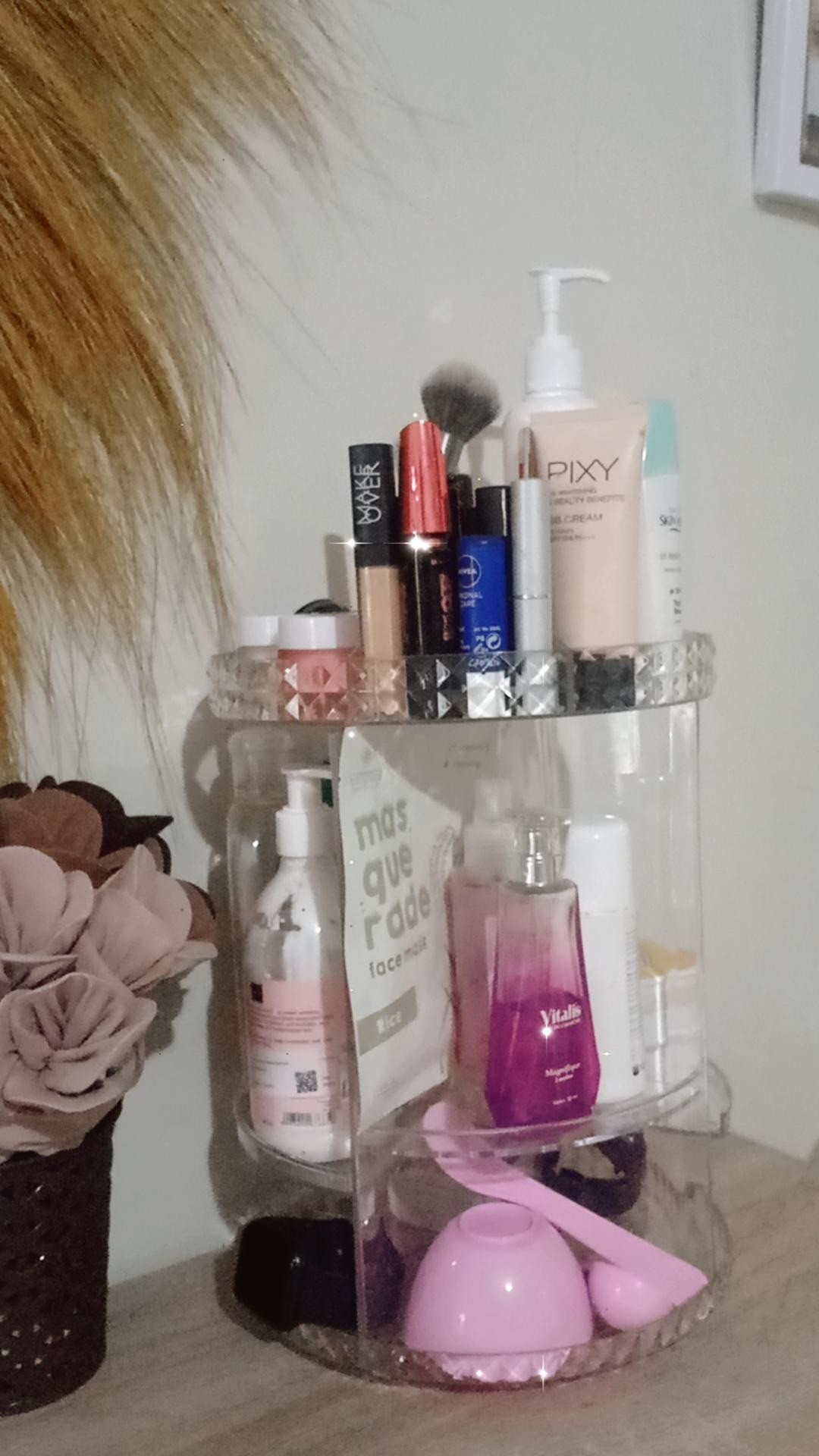 Acrilic Diamond Tempat Kosmetik 360 Derajat