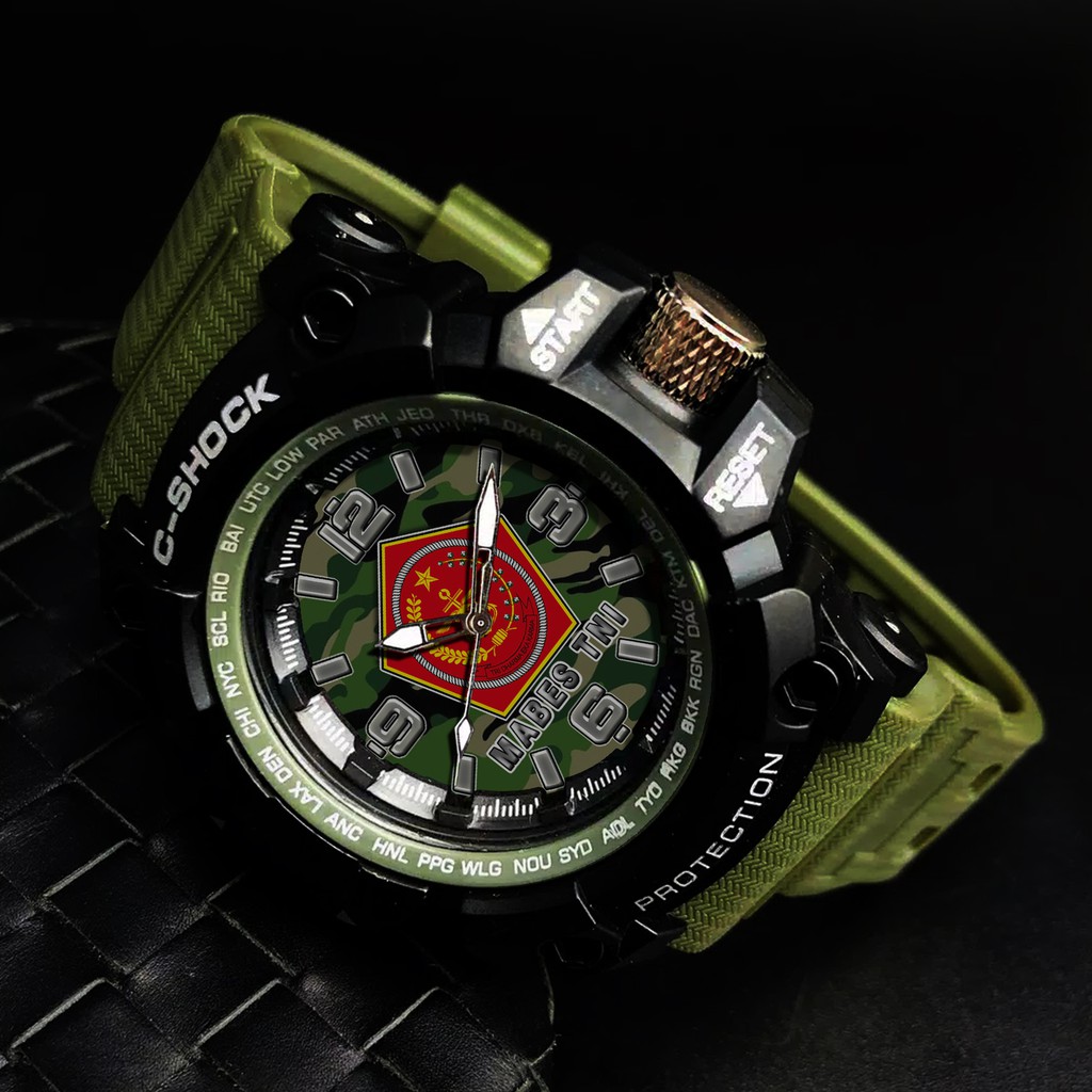 (EXCLUSIVE) JAM TANGAN MABES TNI - &quot;TENTARA NASIONAL INDONESIA&quot; .  STRAP RUBER HIJAU ARMY