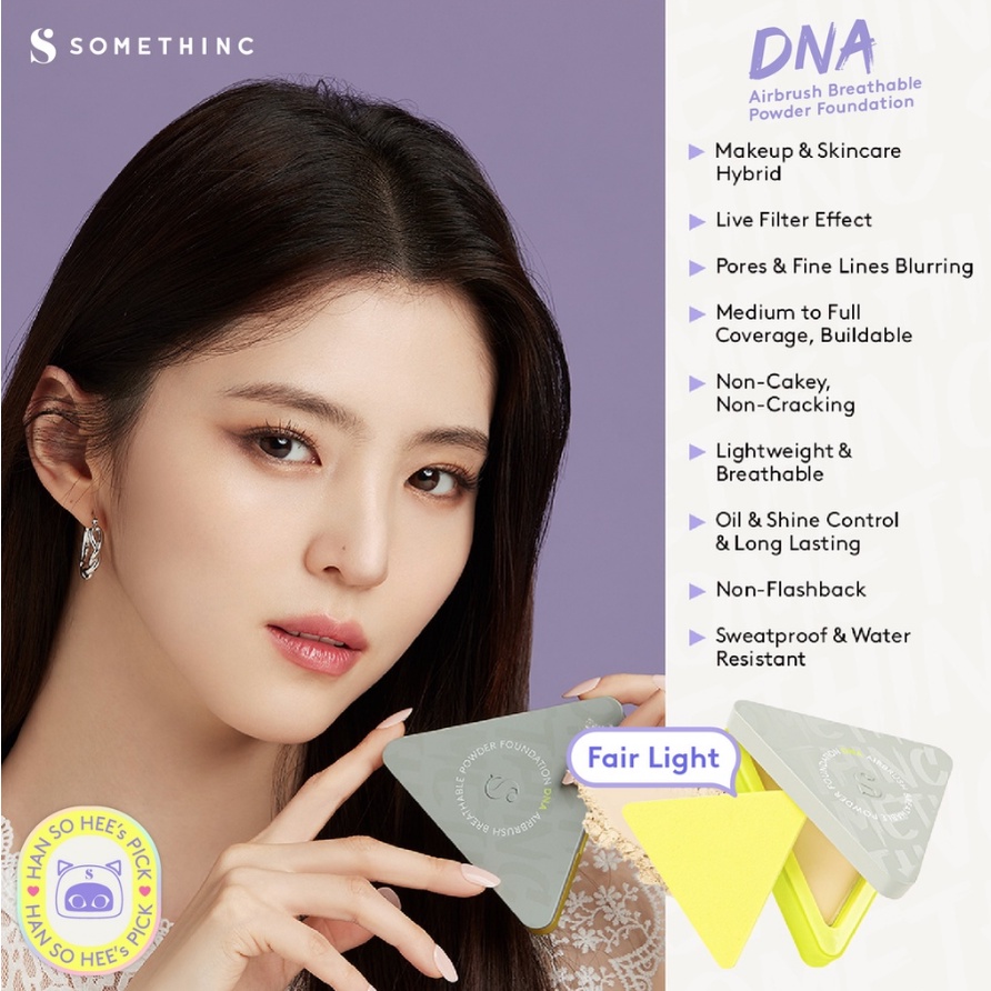 SOMETHINC DNA Airbrush Breathable Powder Foundation Full Coverage Ringan Make Up Han So Hee