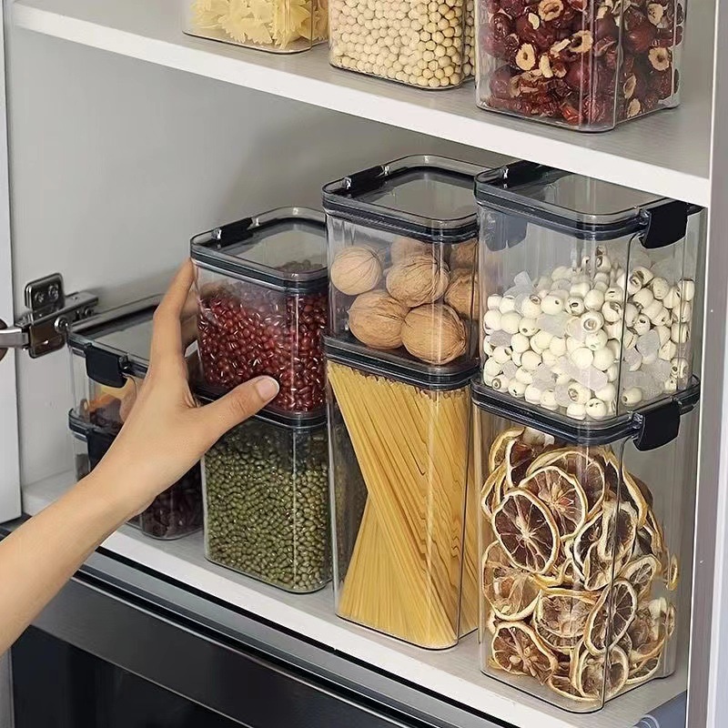 Toples Wadah Tempat Penyimpanan Makanan Premium Kedap Udara Kotak Aesthetic Plastik Untuk Pasta Coklat Snack Beras Biji Sereal Kue Kering Food Storage Jar Container 460/700 ML
