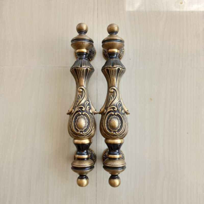 handle pintu rumah klasik 35 cm kuningan