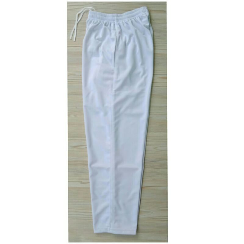Celana training putih polos pria/wanita-Putih polos
