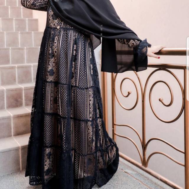 Lady dress black by aznii official ukuran S