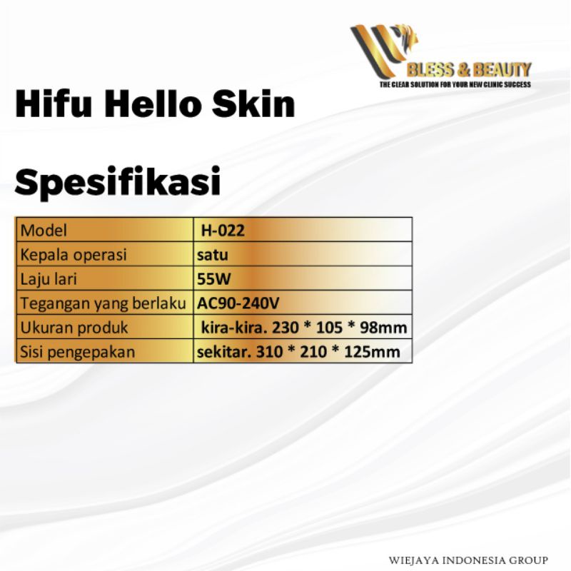 Alat Perawatan Wajah Hifu Hello Skin Mengencangkan  Kulit V Shape Original