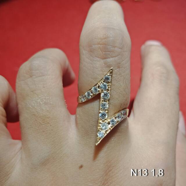 Cincin No 13 anak dan dewasa emas asli kadar 700 70% 22 1 2 g gr gram gold kuning selisih lilit wajik diamond batu