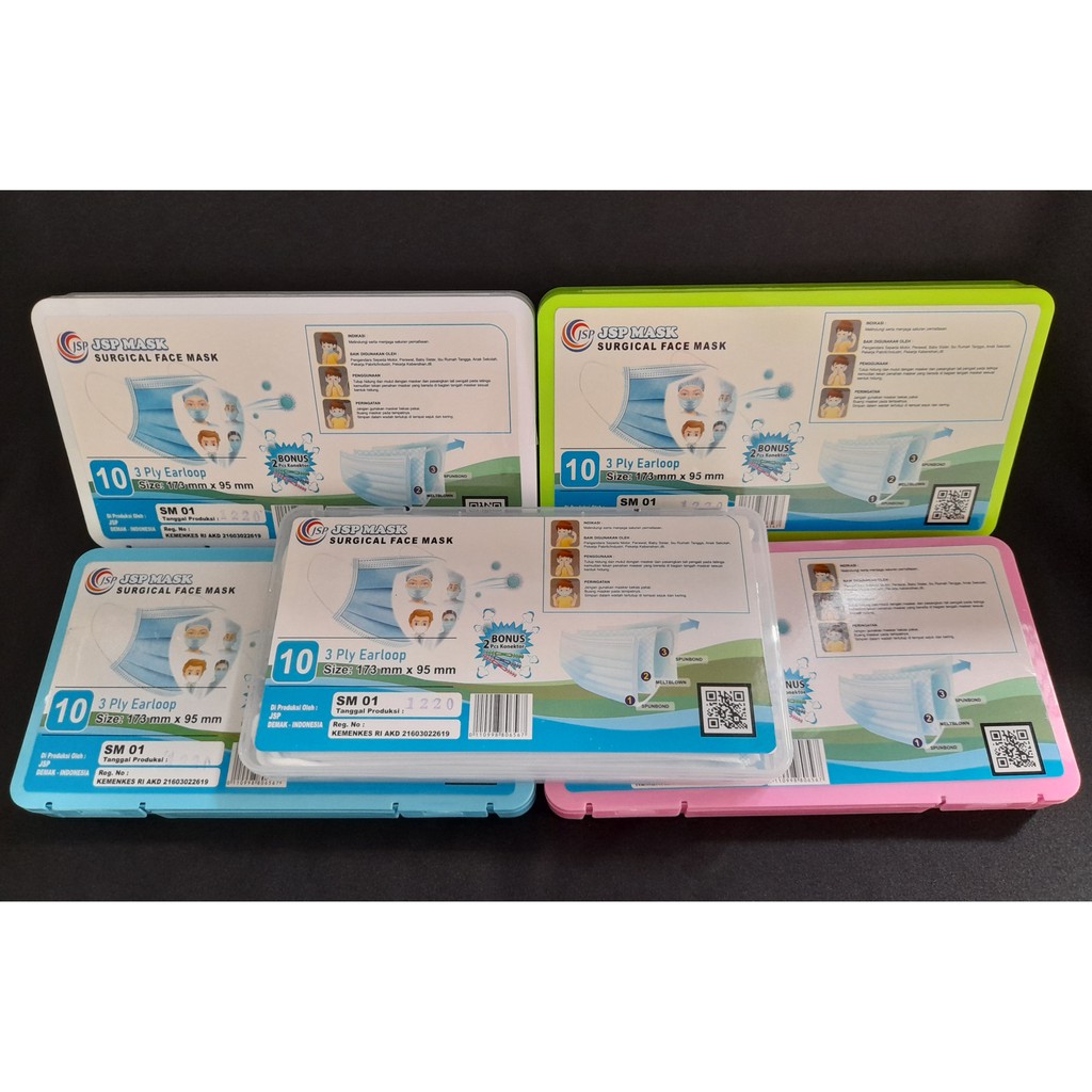 Masker box - surgical face mask free 2pc konektor (isi 10)