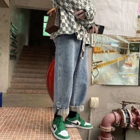 korean style high waist murah celana jeans panjang wanita celana kulot jeans kulot impor