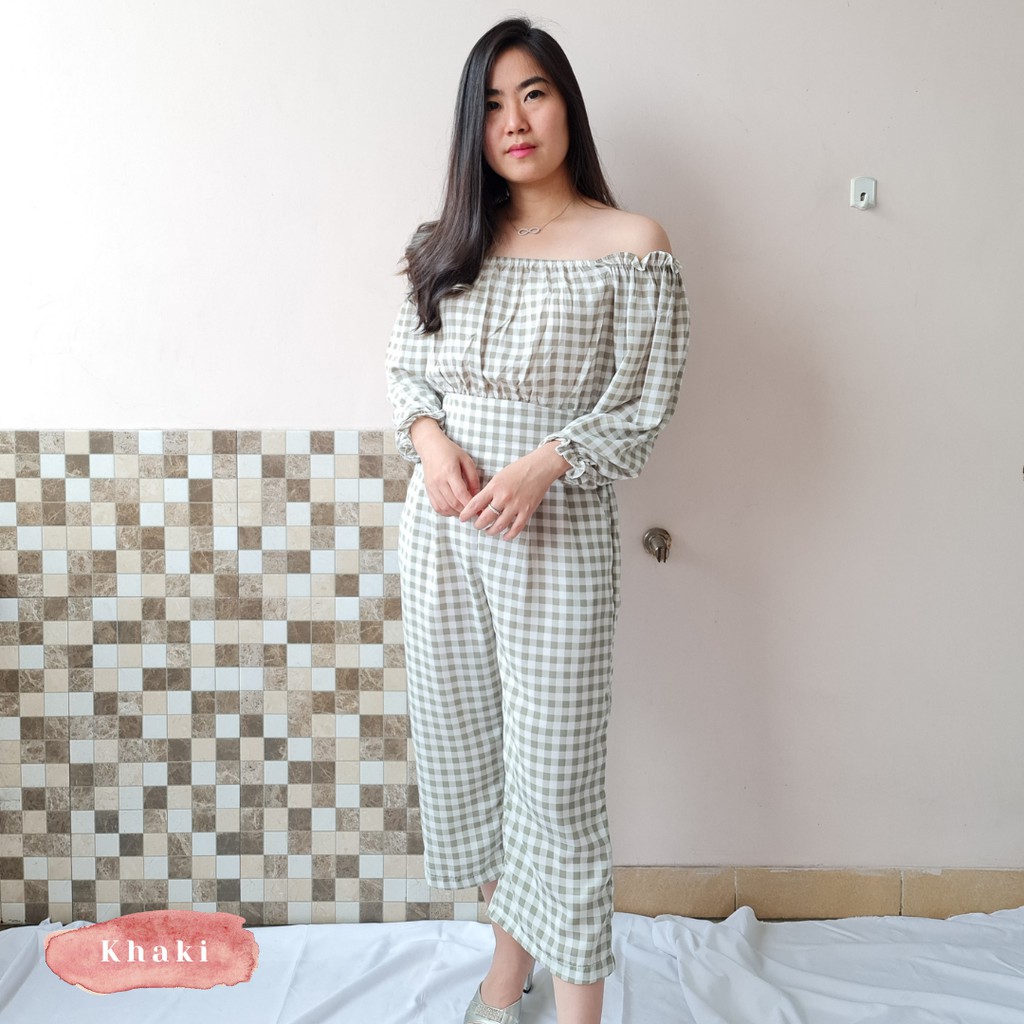 3815 soojin plaid long one set