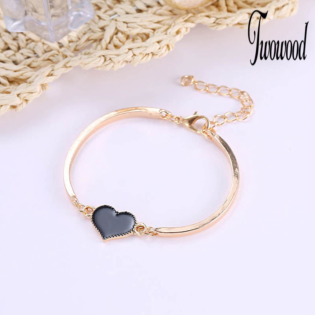 Gelang Rantai Adjustable Bentuk Hati Untuk Wanita