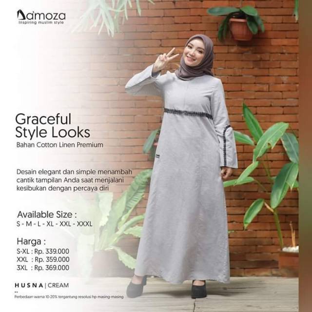 GAMIS DAMOZA HUSNA CREAM/GAMIS DAMOZA KATUN