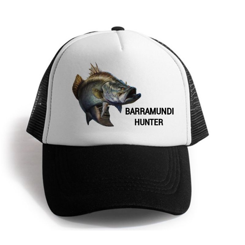 Topi Mancing Logo BARRAMUNDI HUNTER