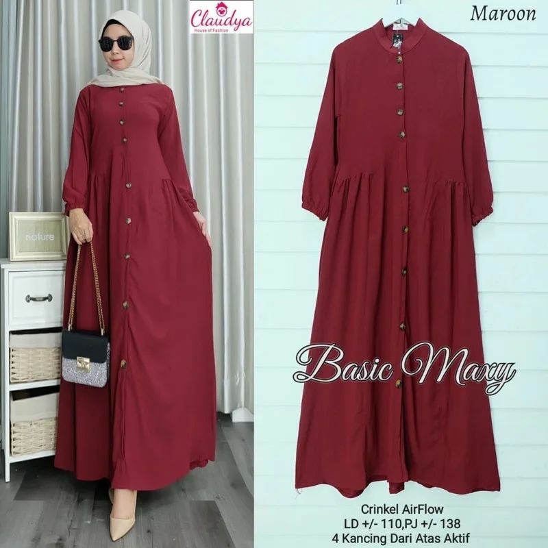 Gamis Crinkle Airflow BASIC DRESS Busui Terbaru