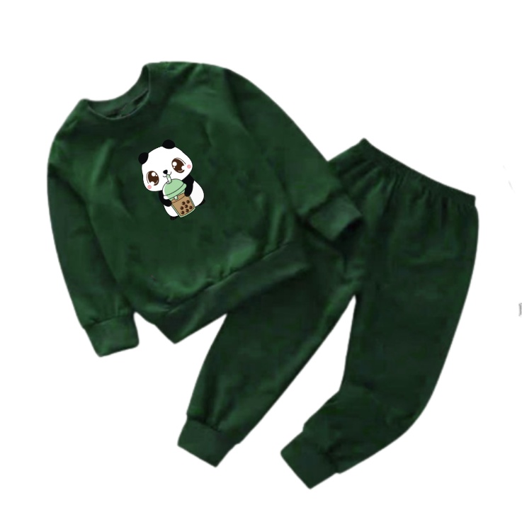 Setelan Anak Sweater BOBA PANDA  Crewneck/one set/ Sweater + Celana