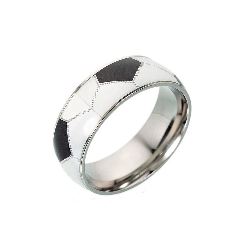 4pcs / Set Cincin Pria Bahan Titanium Steel Untuk Olahraga Basket / Sepak Bola / Rugby / Baseball