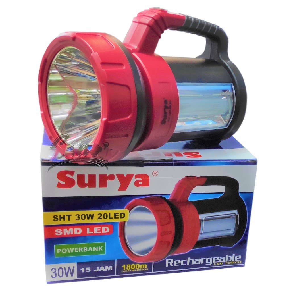 Senter lampu LED Surya SHT 30W Emergency 20LED White with POWER BANK senter jumbo besar 30 watt