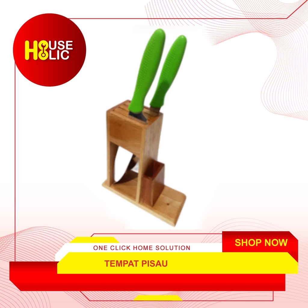 Wadah Pisau / Tempat Sandaran Pisau Gunting / Knife Holder Bahan Kayu