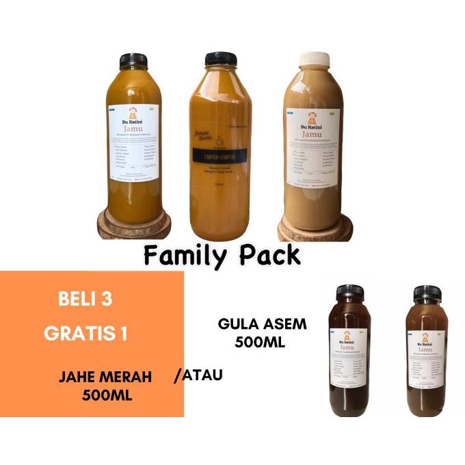 

Jamu Bu Ratini Family Pack (Kunyit Asem/Beras Kencur/Empon Empon