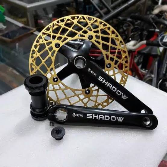 CRANKSET CRANK SET SYTE SHADOW HOLLOWTECH GOLD