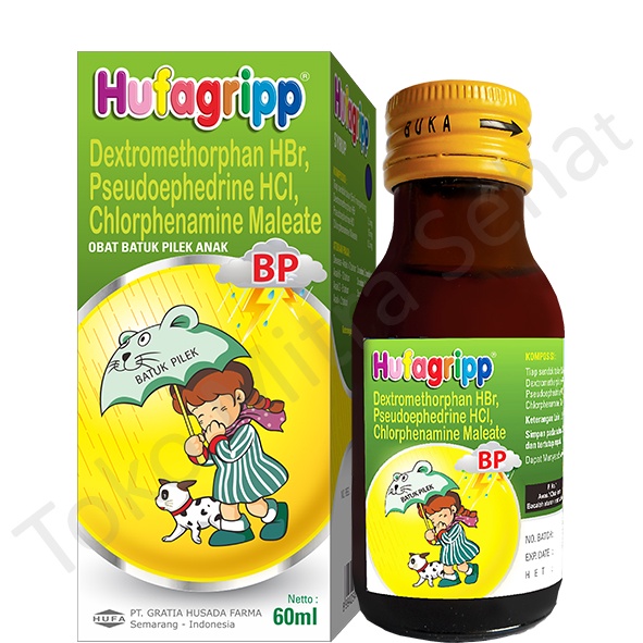 HUFAGRIP BATUK PILEK 60 ML / Hufagripp Batuk Pilek (Hijau) / HUFAGRIP BP HIJAU / HUFAGRIP SIRUP / HU