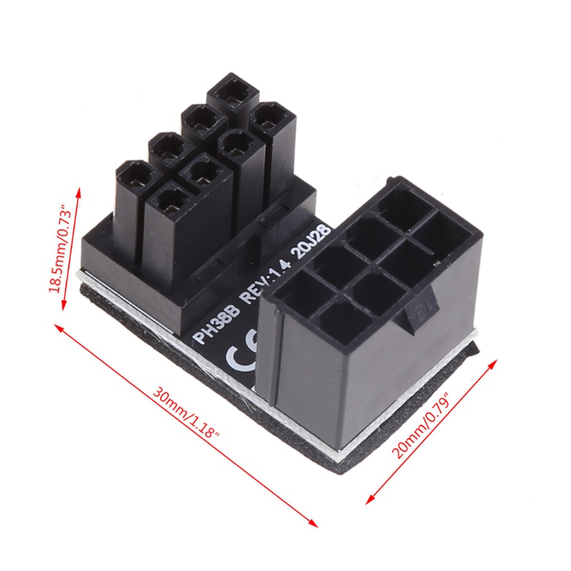 Btsg ATX 8pin Male Adaptor Daya 180derajat Siku Female Untuk Desktops Graphics Card