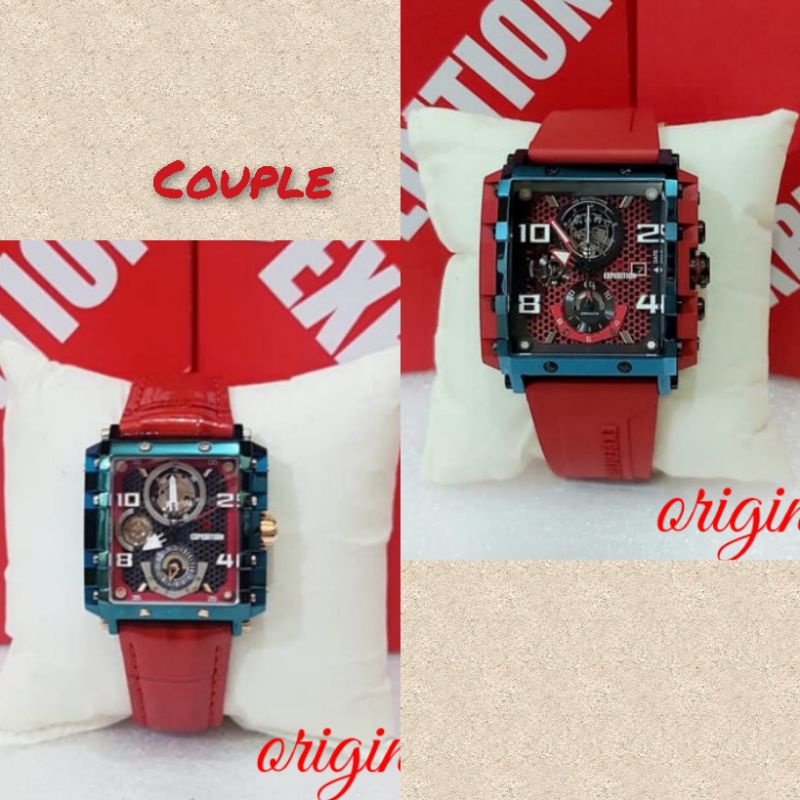 Expedition E 6757 Merah Ring Biru Jam Tangan Expedition Couple Original