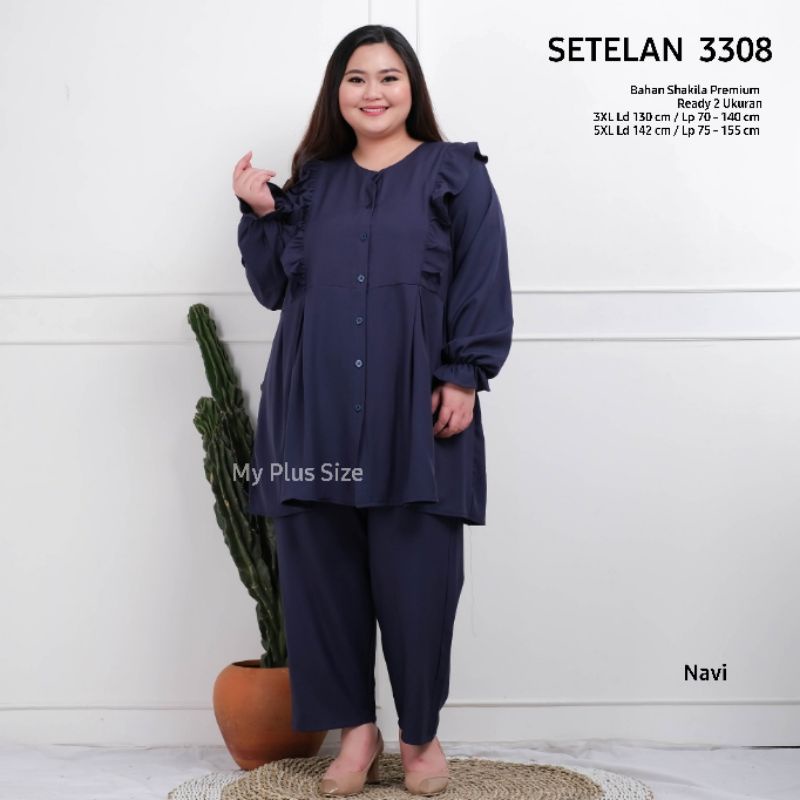 Setelan Jumbo kode 3308 ,Ld 130 &amp; 142 cm