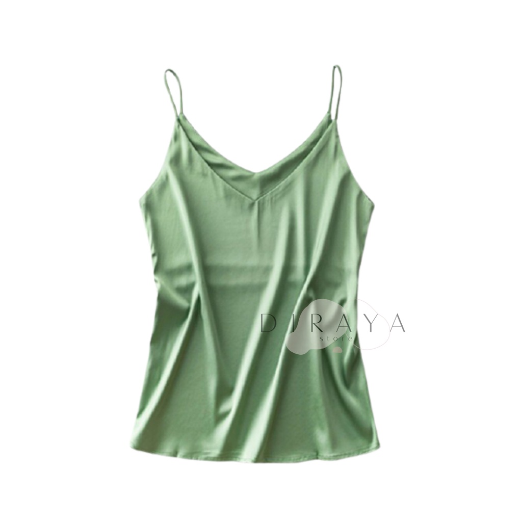 Diraya Tank Top Basic Korean Style Bahan Satin Premium 9 Warna-MINT
