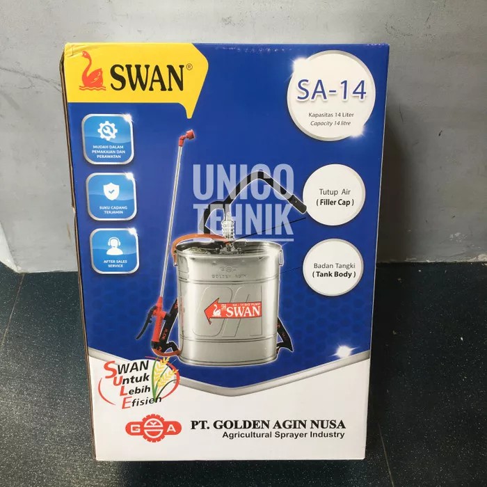 Alat Semprot hama Sprayer SWAN SA-14 manual Tangki 14 liter stainless alat semprot disnketan