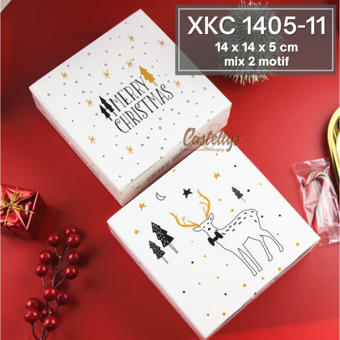 

XKC 1405-11 10 pcs Kotak Box Kue Souvenir Permen Natal Christmas Cookies Cokelat