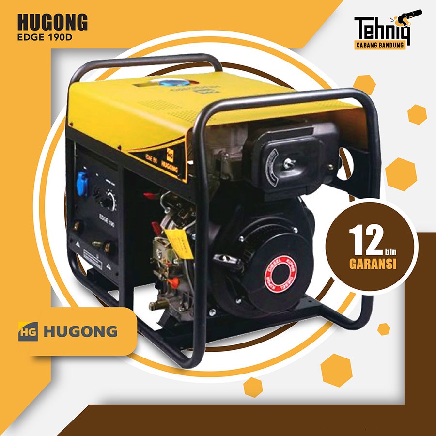 Genset + Mesin Las Portabel HUGONG EDGE 190D (Diesel) Generator Welding