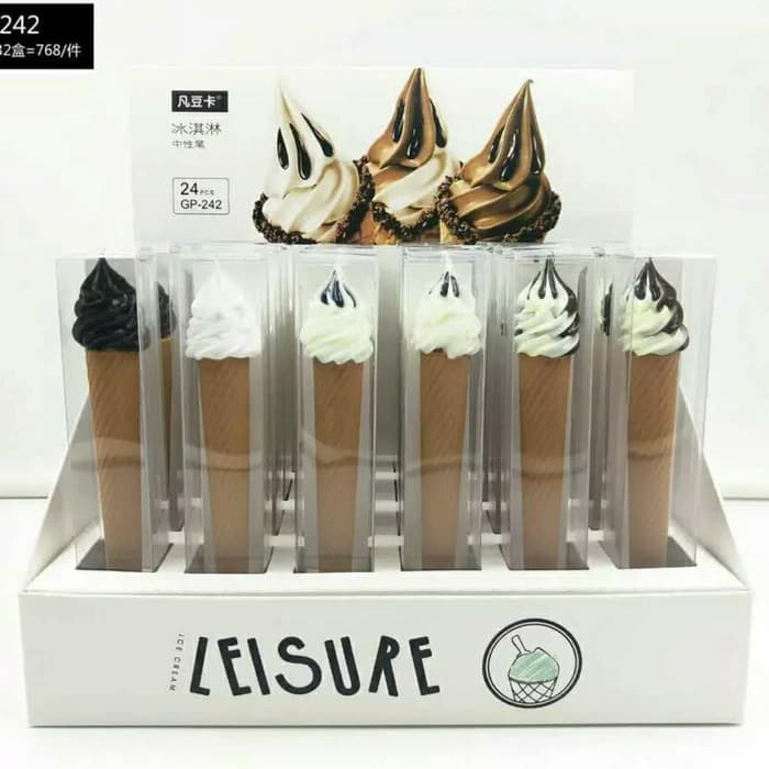 

Pulpen Gel Unik / Pen Gel Ice Cream Coklat & Warna Warni