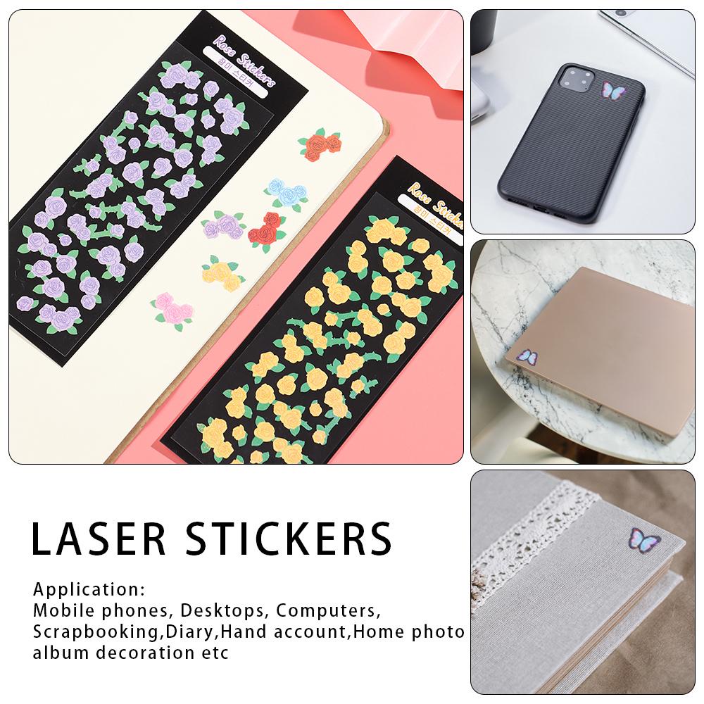 Stiker Kupu-Kupu Nanas Colorful Journal Doodling Album Label Stiker Laser