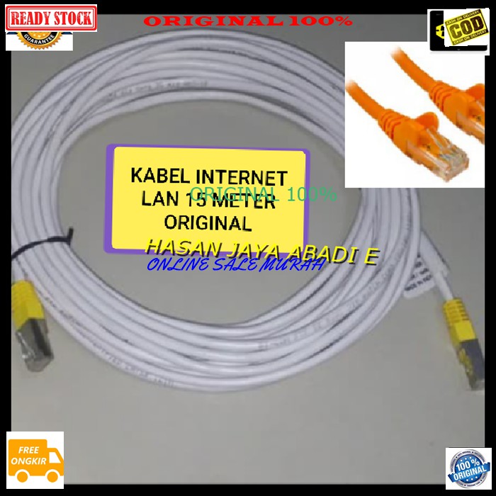 G299 Kabel lan rj45 15 meter UTP Scable konektor wifi internet PLUG boot komputer jaringan computer switch router modem original G299   Siap langsung pakai 15 meter  Kabel LAN dengan Kepala Konektor + PLUG BOOT yang sudah terpasang, Praktis dan T