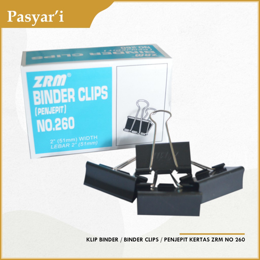 

Klip Binder / Binder Clips / Penjepit Kertas ZRM no 260 (51MM)