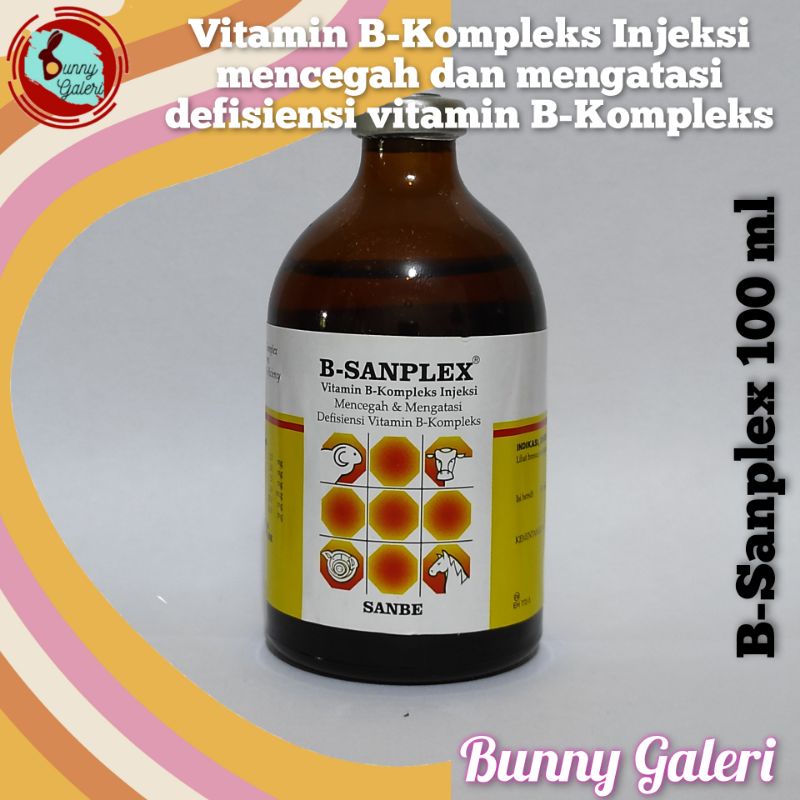 B-SANPLEX INJ 100 ml, vitamin B kompleks injeksi untuk hewan